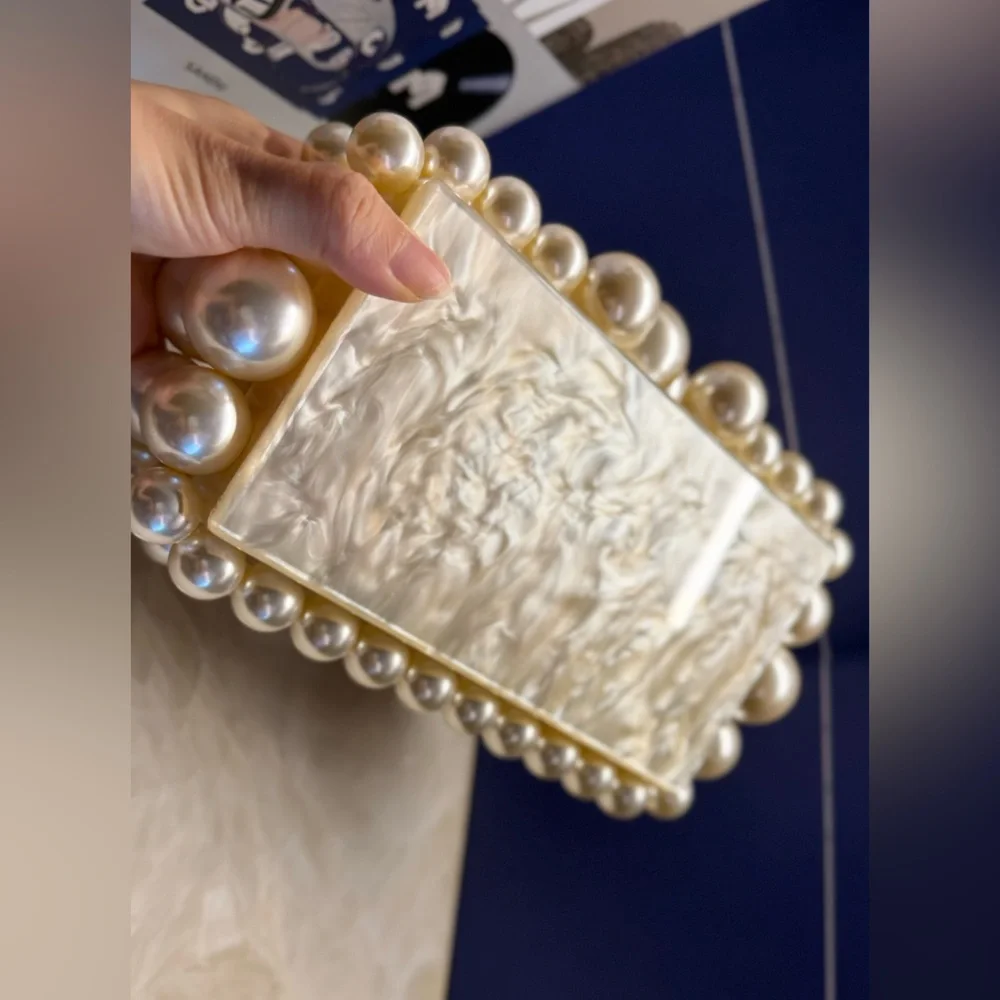 Cult Gaia Eos Pearl Box Clutch - Picture 7 of 16